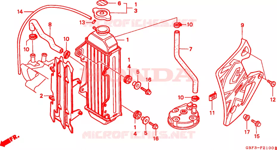 RADIATEUR Honda MOTO 80 CR 1996  CR80RBT