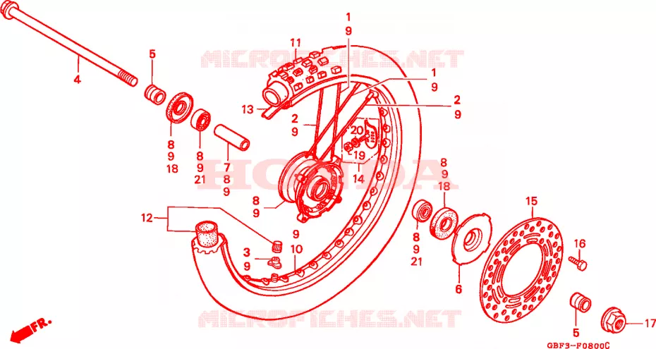 ROUE AVANT Honda MOTO 80 CR 1999  CR80RBX
