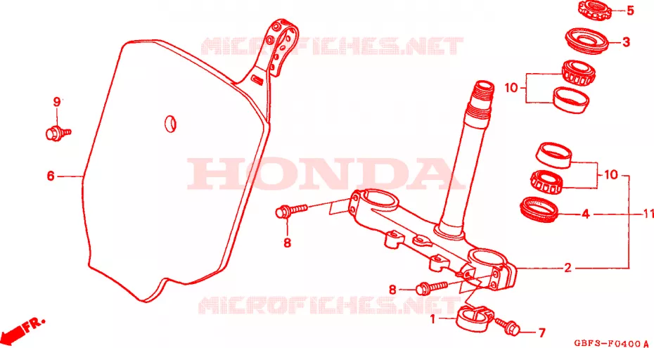 TE DE FOURCHE Honda MOTO 80 CR 1996  CR80RT