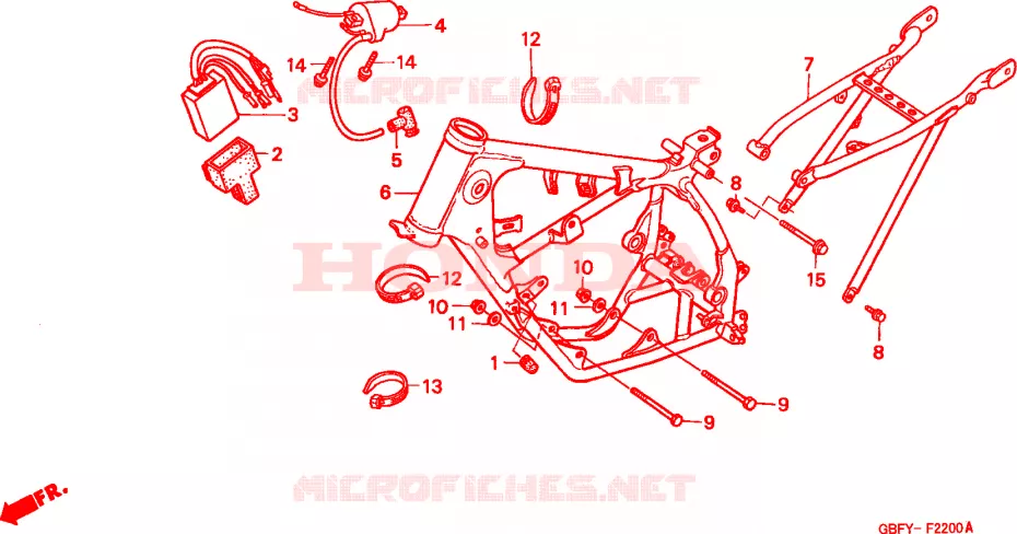 CADRE Honda MOTO 80 CR 2001  CR80RB1