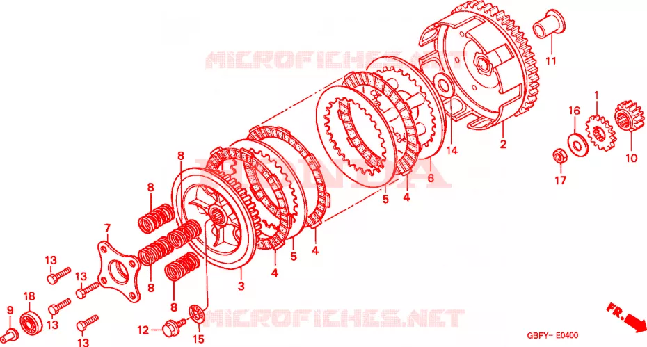EMBRAYAGE Honda MOTO 80 CR 2000  CR80RBY