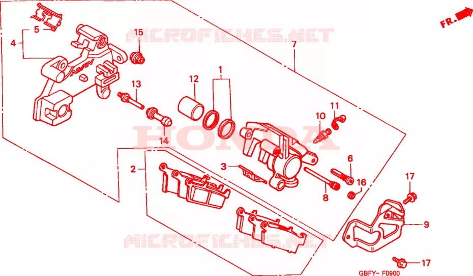 ETRIER DE FREIN ARRIERE Honda MOTO 80 CR 2000  CR80RY