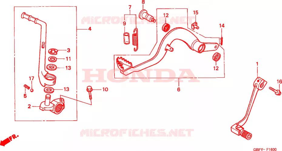 PEDALE - KICK Honda MOTO 80 CR 2000  CR80RBY