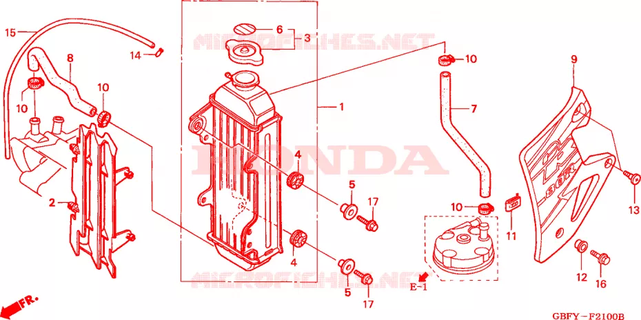 RADIATEUR Honda MOTO 80 CR 2000  CR80RBY