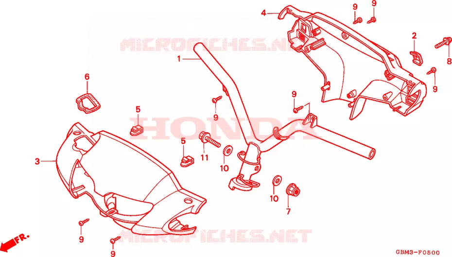 GUIDON - CARENAGE Honda SCOOTER 50 SFX 1996  SFX50T