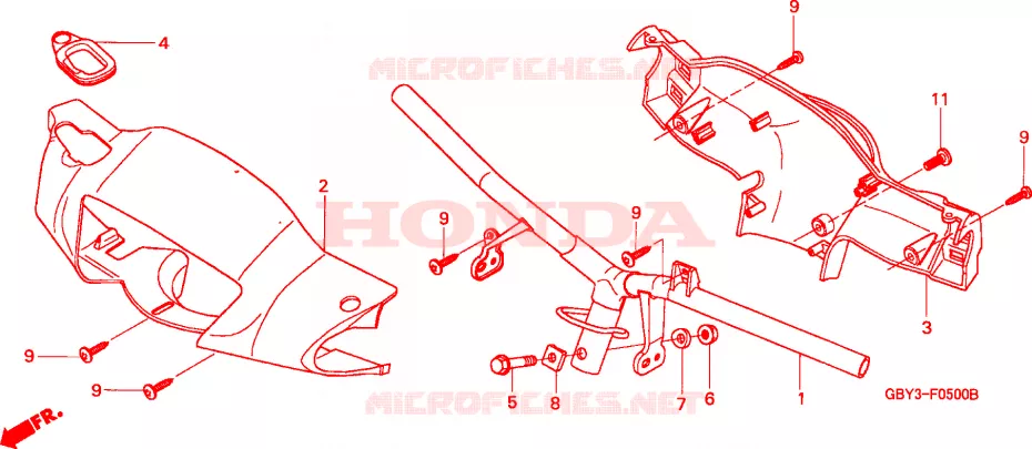 GUIDON - CARENAGE Honda SCOOTER 50 SCOOPY 2000  SH50Y