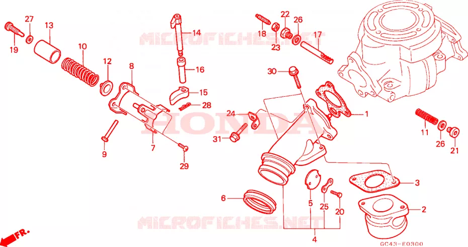 COLLECTEUR D'ECHAPPEMENT Honda MOTO 80 CR 1986  CR80RG