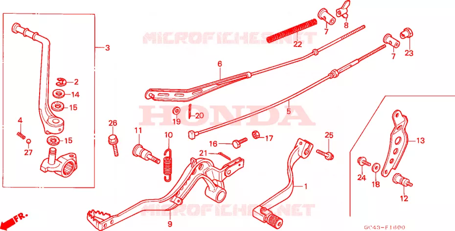 PEDALE Honda MOTO 80 CR 1988  CR80RJ