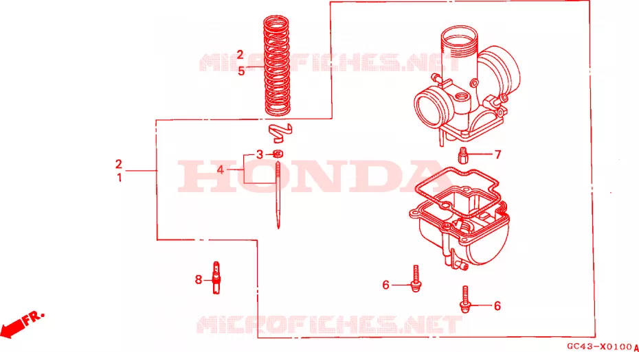 PIECES DE CARBURATEUR EN OPTION Honda MOTO 80 CR 1985  CR80RF