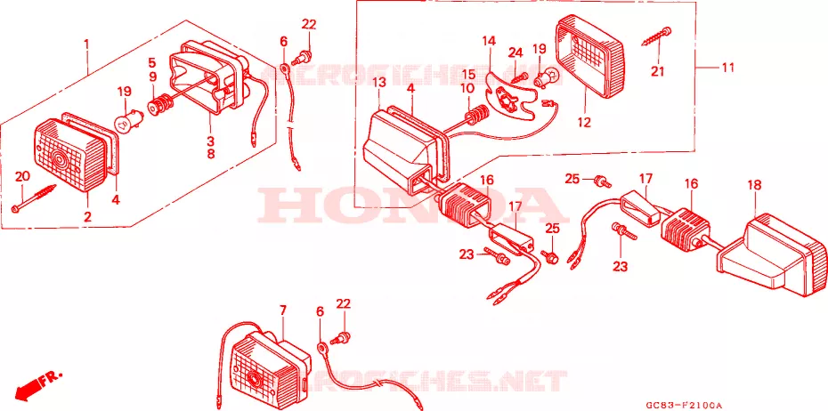 CLIGNOTANT(1) Honda SCOOTER 80 LEAD 1992  NH80MSN