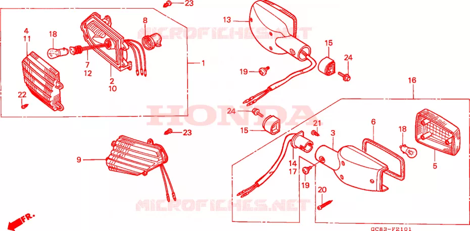 CLIGNOTANT(2) Honda SCOOTER 80 LEAD 1989  NH80MDK