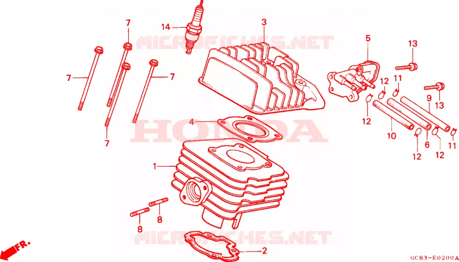 CYLINDRE - CULASSE Honda SCOOTER 50 LEAD 1990  NH50MSL