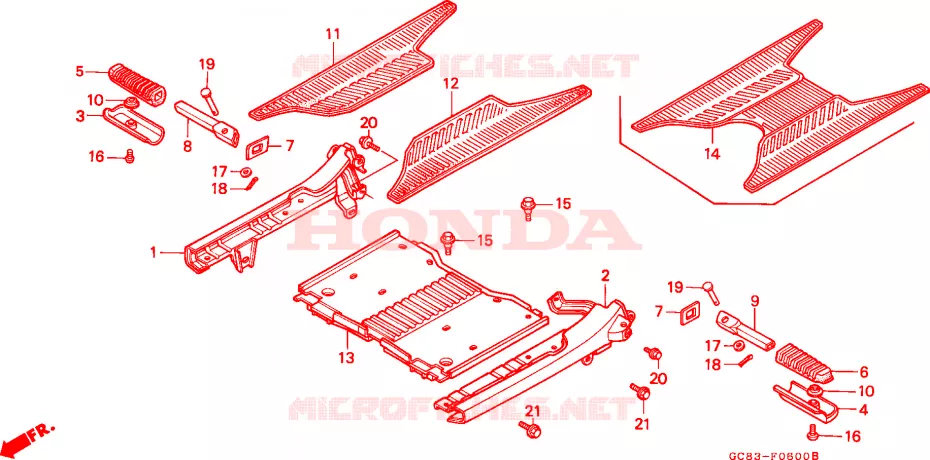 PLANCHER Honda SCOOTER 50 LEAD 1990  NH50MSL
