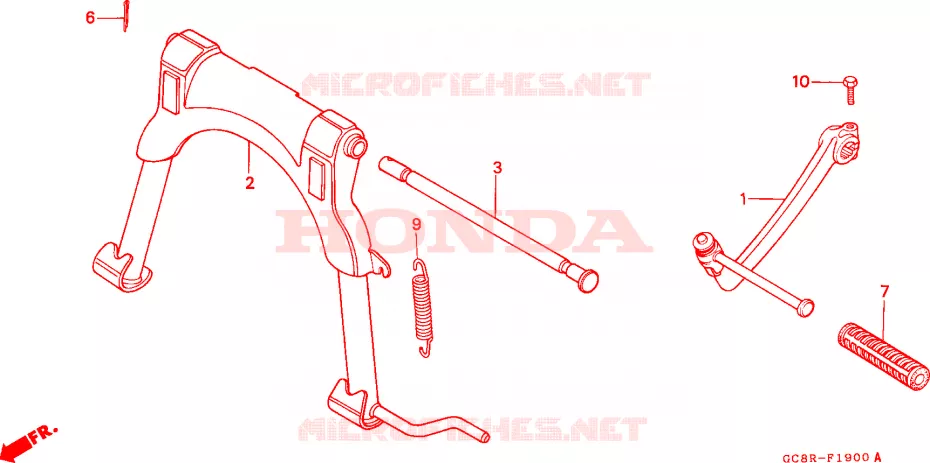BEQUILLE CENTRALE - PEDALE DE FREIN Honda SCOOTER 80 LEAD 1994  NH80MDR