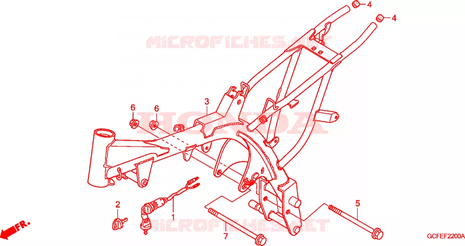 CADRE Honda MOTO 70 CRF 2010  CRF70FA