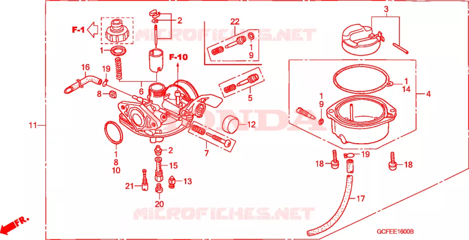 CARBURATEUR Honda MOTO 50 CRF 2011  CRF70FB