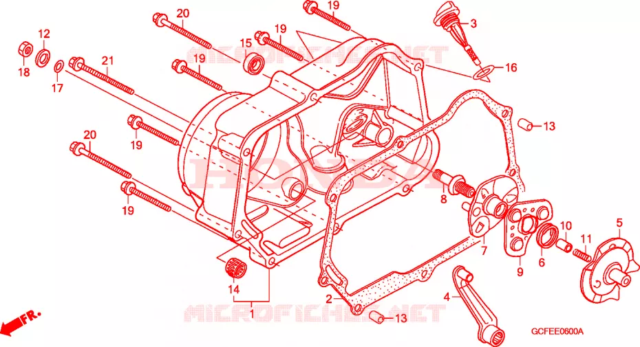 CARTER MOTEUR DROIT Honda MOTO 50 CRF 2011  CRF70FB