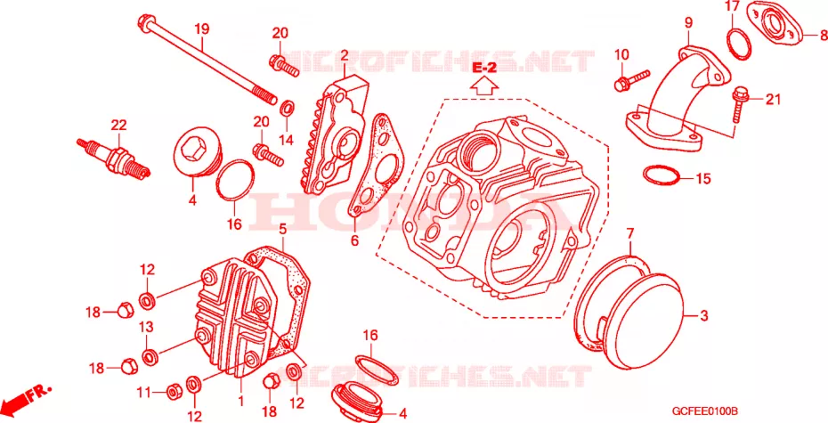 COUVRE CULASSE Honda MOTO 50 CRF 2011  CRF70FB