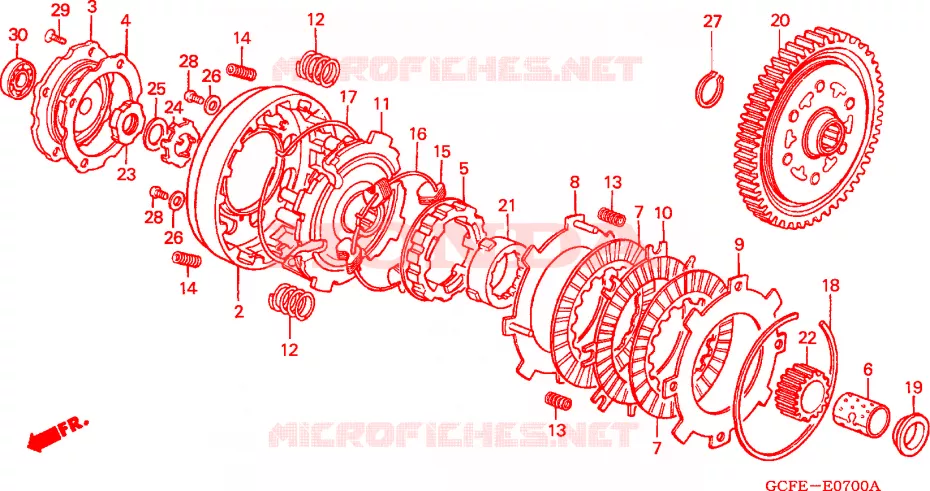 EMBRAYAGE Honda MOTO 70 CRF 2004  CRF70F4