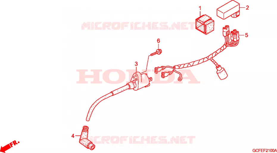 FAISCEAU DES FILS - BOBINE D'ALLUMAGE Honda MOTO 50 CRF 2011  CRF70FB