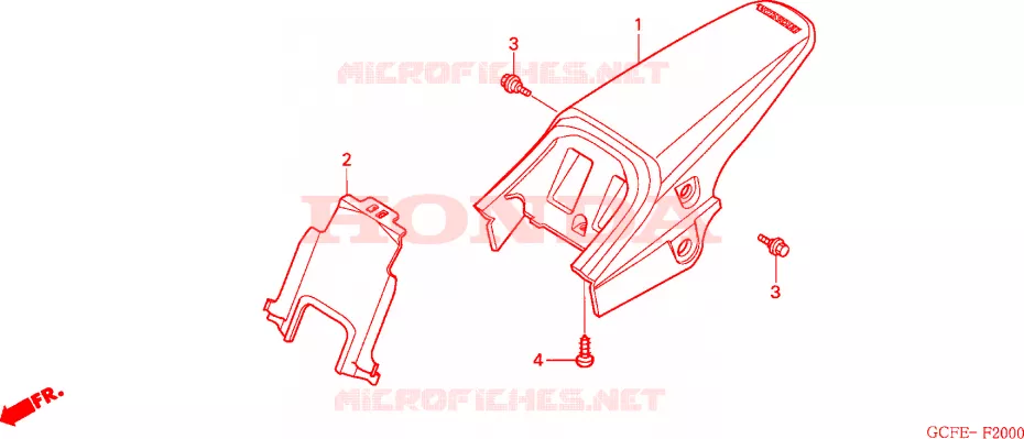 GARDE-BOUE ARRIERE Honda MOTO 70 CRF 2004  CRF70F4