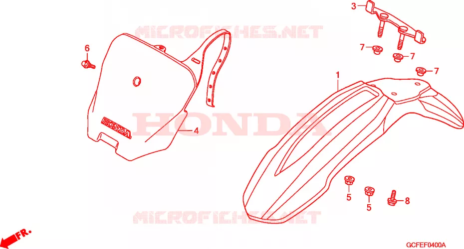 GARDE BOUE AVANT Honda MOTO 70 CRF 2004  CRF70F4