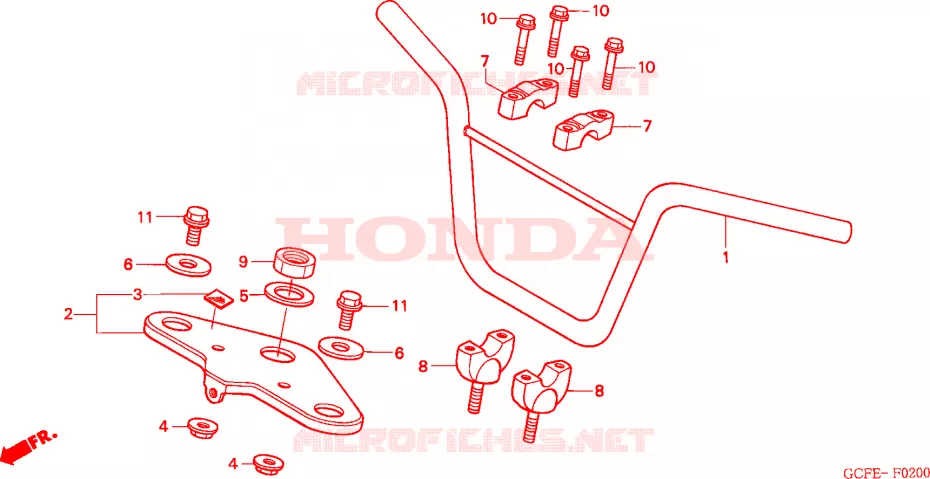 GUIDON - TE DE FOURCHE Honda MOTO 70 CRF 2007  CRF70F7