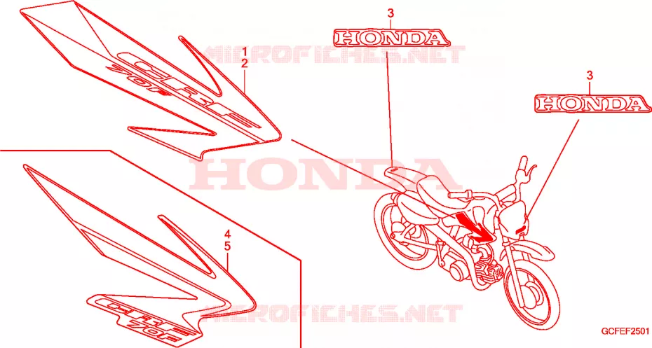 RAYURE/MARQUE(CRF70F6/7) Honda MOTO 70 CRF 2007  CRF70F7