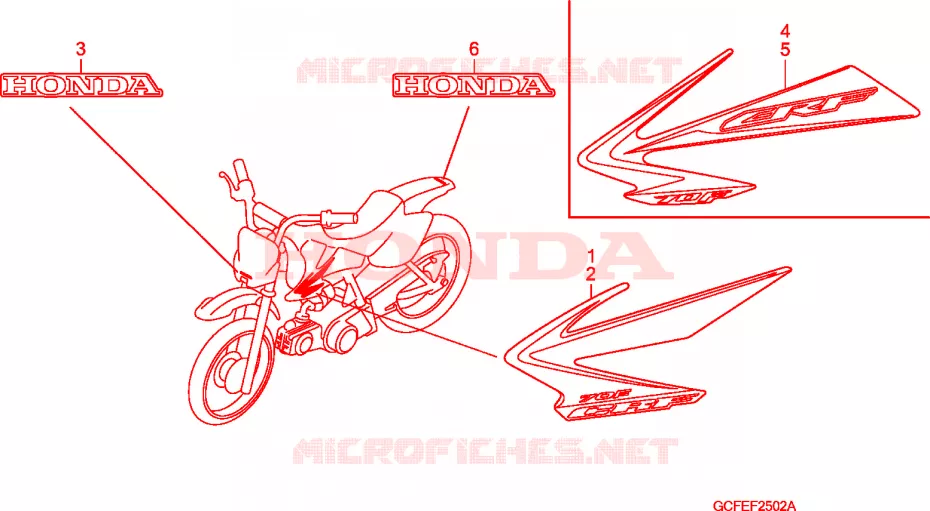 RAYURE/MARQUE(CRF70F8/9/A) Honda MOTO 70 CRF 2009  CRF70F9