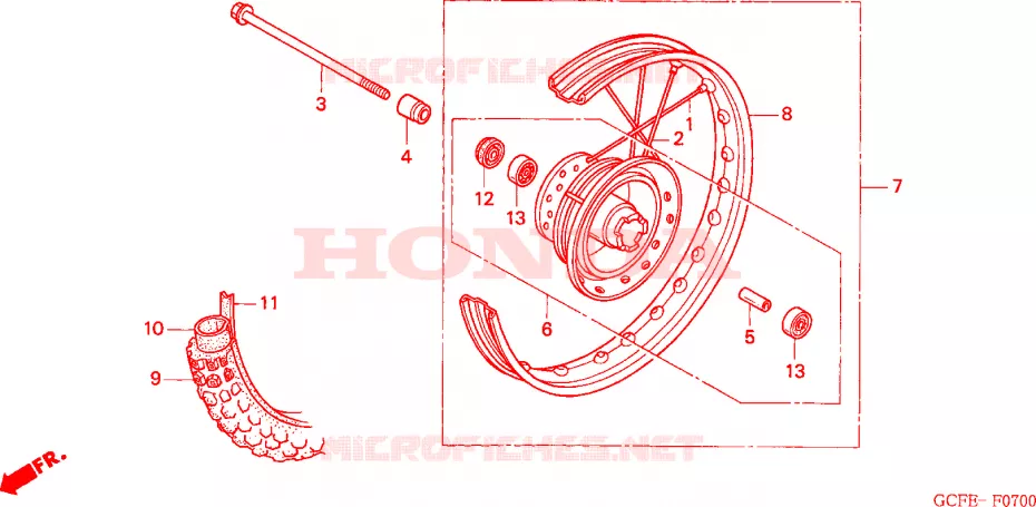 ROUE AVANT Honda MOTO 70 CRF 2006  CRF70F6