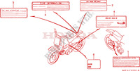 ETIQUETTE DE PRECAUTIONS pour Honda XR 70 de 1999