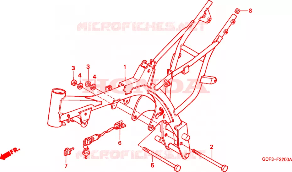 CADRE Honda MOTO 70 XR 2001  XR70R1