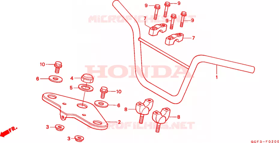 GUIDON - TE DE FOURCHE Honda MOTO 70 XR 1998  XR70RW
