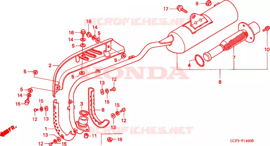 SILENCIEUX D'ECHAPPEMENT Honda MOTO 70 XR 1998  XR70RW