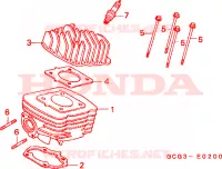 CYLINDRE   CULASSE pour Honda SKY 50 de 2000