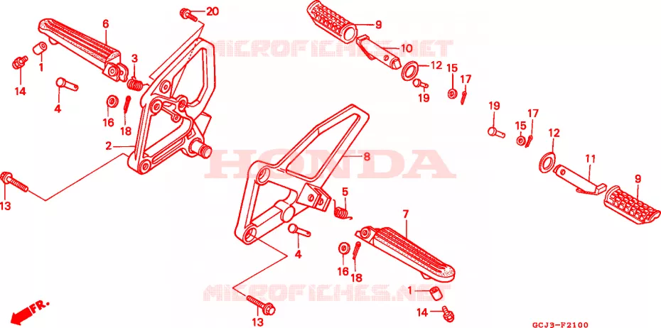 REPOSE PIED Honda MOTO 50 NSR 2000  NSR50RY