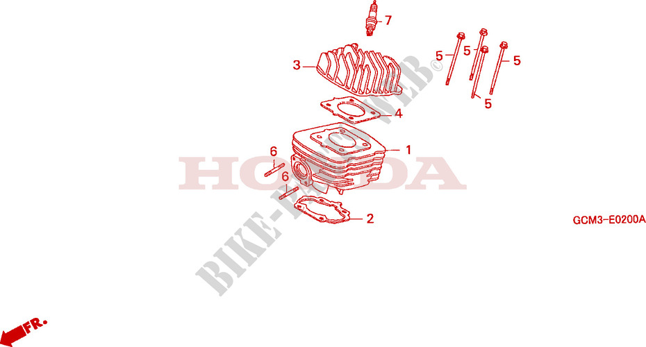CYLINDRE   CULASSE pour Honda X8R 50 SUPER SPORT de 2000