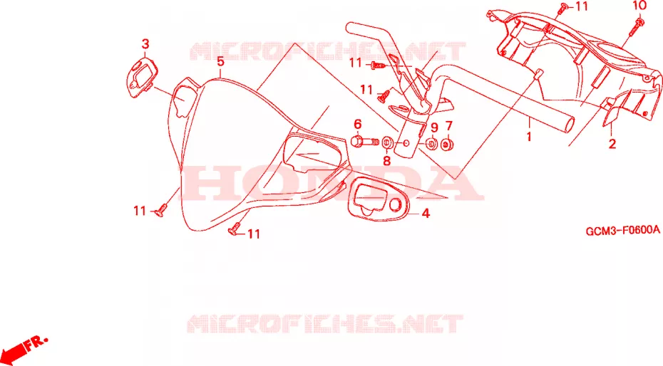 GUIDON Honda SCOOTER 50 X8R 1999  SZX50SX
