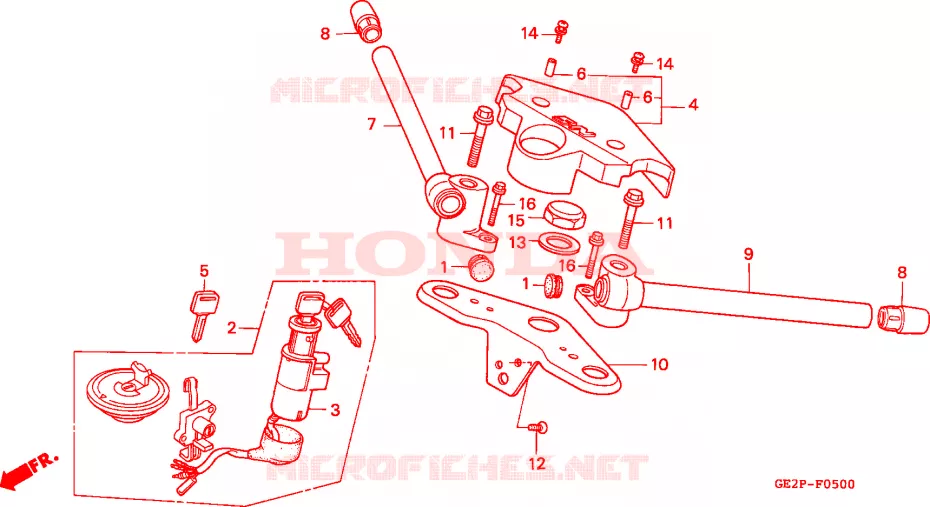 GUIDON - TE DE FOURCHE Honda MOTO 50 NSR 1995  NSR50FS