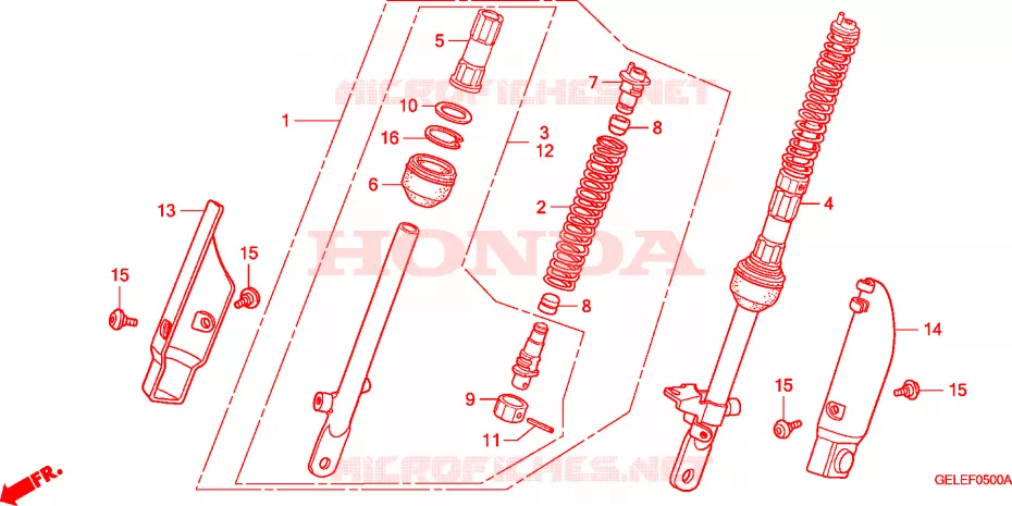 AMORTISSEUR AVANT Honda MOTO 50 CRF 2007  CRF50F7