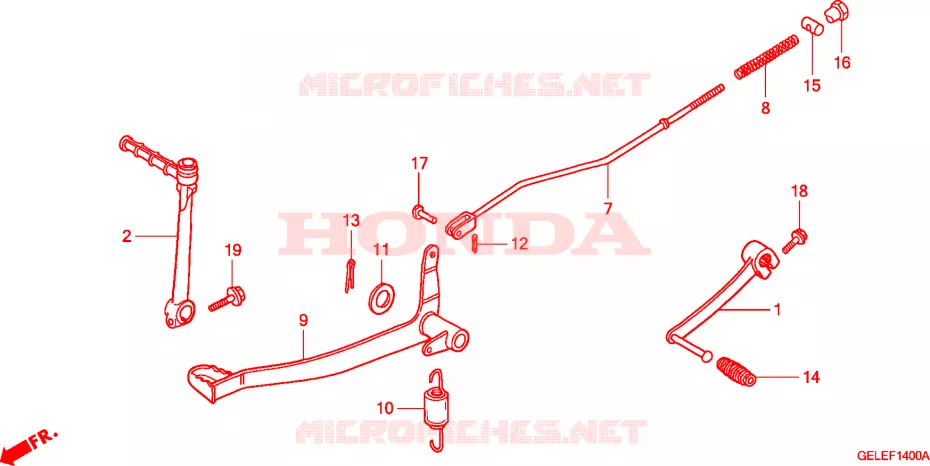 PEDALE DE FREIN - KICK Honda MOTO 50 CRF 2009  CRF50F9