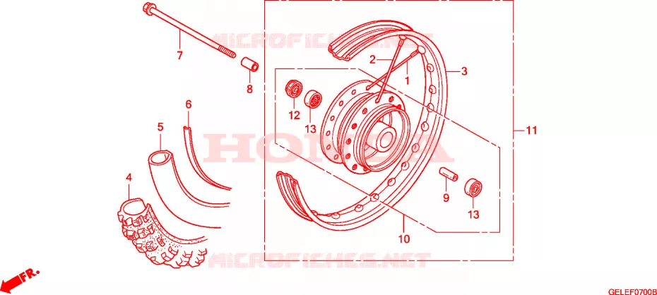 ROUE AVANT Honda MOTO 50 CRF 2007  CRF50F7