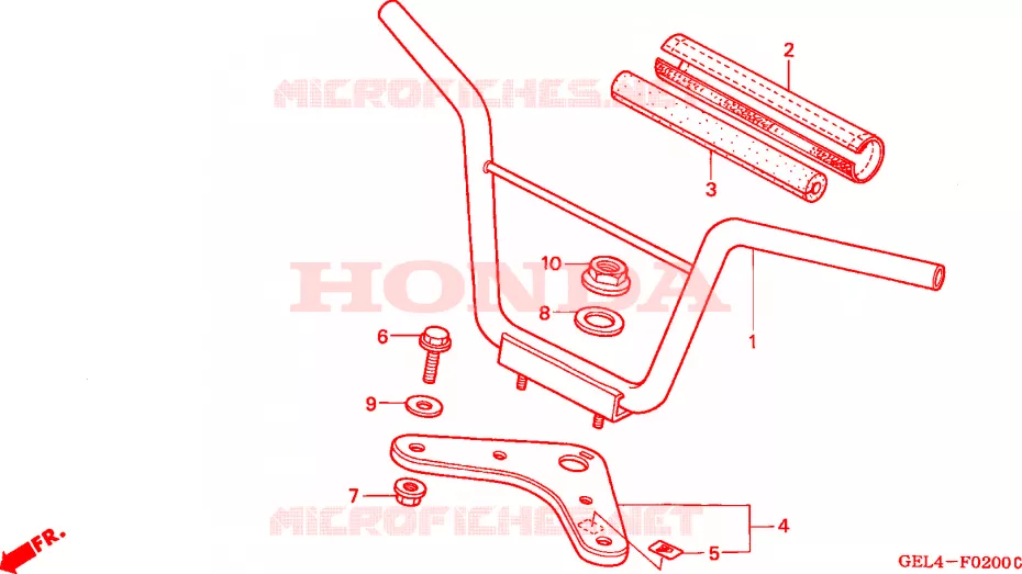 GUIDON - TE DE FOURCHE Honda MOTO 50 XR 2000  XR50RY
