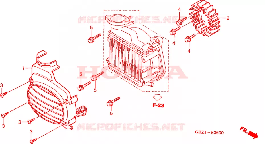 VENTILATEUR ET COUVERCLE DE RADIATEUR Honda SCOOTER 50 RUCKUS 2009  NPS509