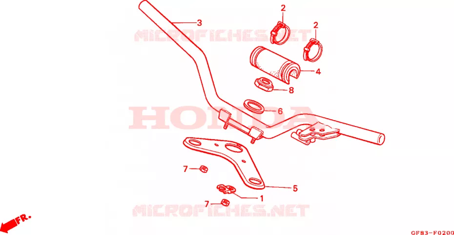 GUIDON - TE DE FOURCHE Honda MOTO 50 QR 2000  QR50V