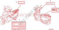 ETIQUETTE DE PRECAUTIONS pour Honda SCR 110 de 2010