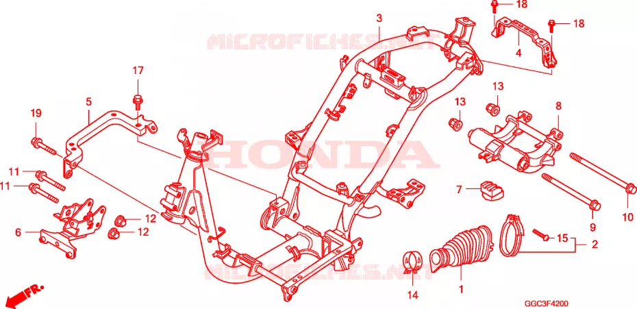 CADRE Honda SCOOTER 110 SPACY 2010  SCR1104WHA