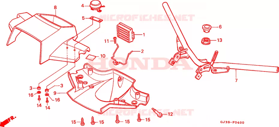 GUIDON - CARENAGE Honda SCOOTER 50 SCOOPY 1995  SH50DS