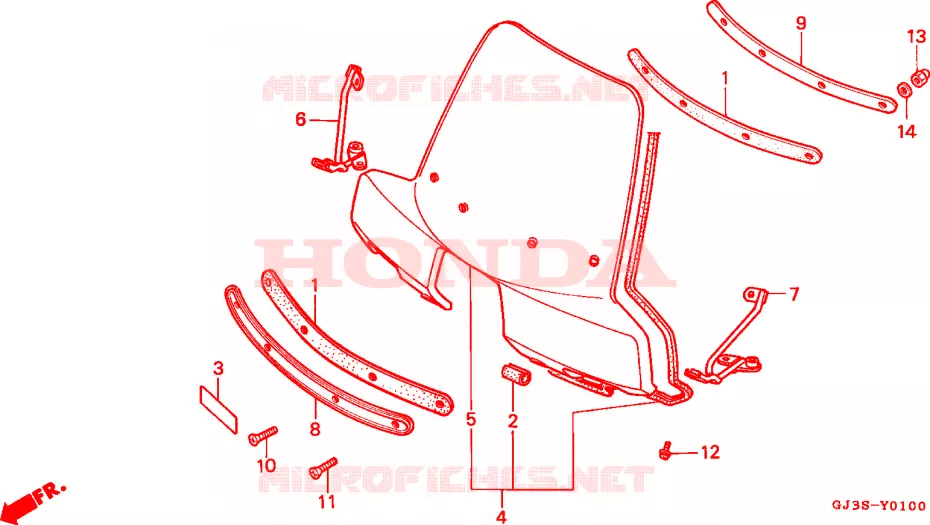 PARE-BRISE Honda SCOOTER 50 SCOOPY 1993  SH50DP