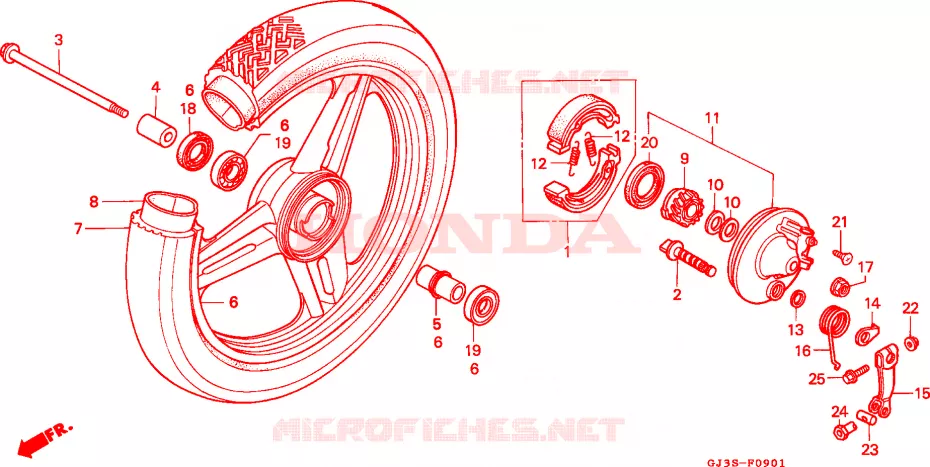 ROUE AVANT  Honda SCOOTER 50 SCOOPY 1993  SH50DP